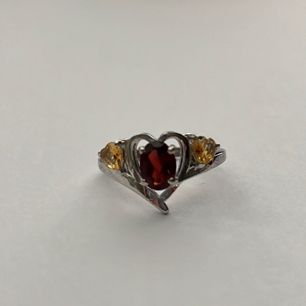 Sabrina Silver Heart Stone Ring